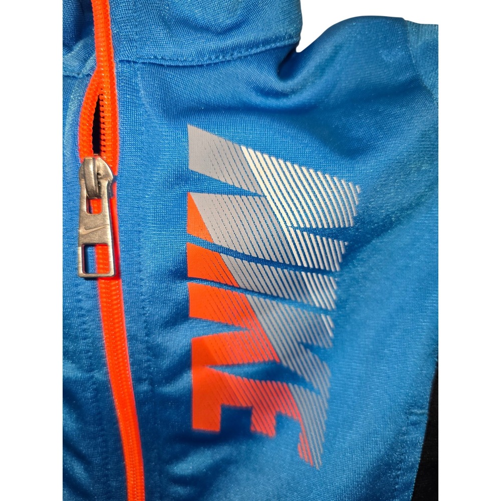 Nike Infant Boys Blue Black Track Jacket Full Zip Orange Graphic 3-6 Months